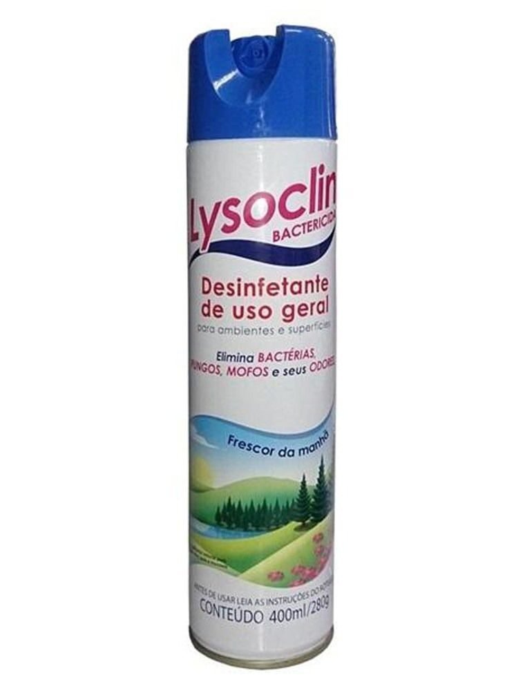 Desinfetante Spray Bactericida e Germicida Lysoclin. Ideal para todos os ambientes. Concorrente direto do Lysoform