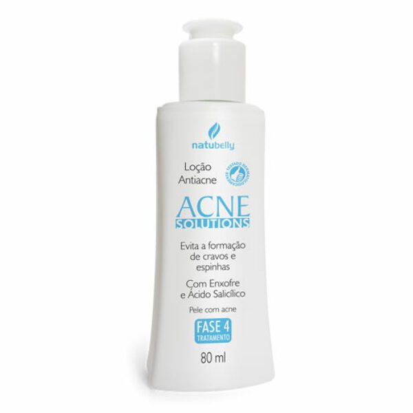 Loção Anti-Acne 80 ml. Uso noturno diário. Melhora da acne e reduz o aparecimento de novas lesões. Controla a oleosidade da pele.