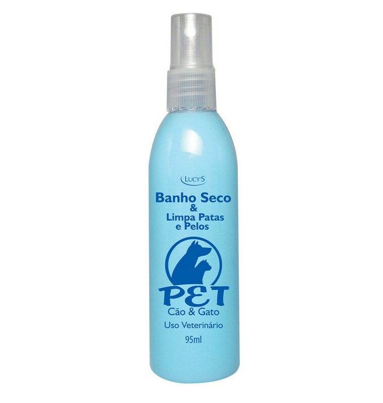 Banho Seco & Limpa Patas e Pelos 95ml neutraliza o mau cheiro, perfuma, limpa e higieniza os pelos e as patas de cães e gatos.