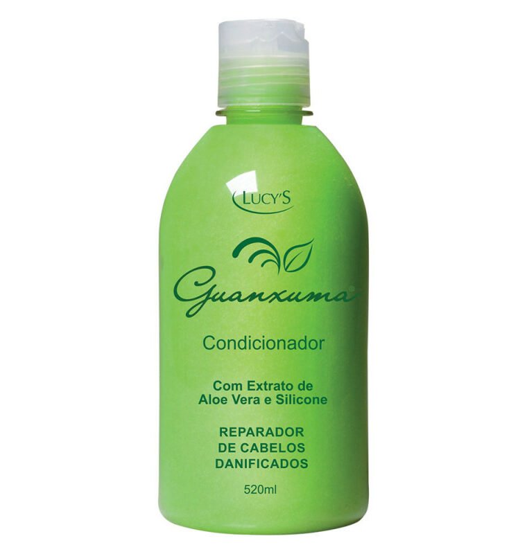 Condicionador guanxuma com extrato de aloe vera e silicone. Repara os cabelos danificados e fortifica para evitar a queda. Deixa os cabelos macios, brilhantes e com vida.