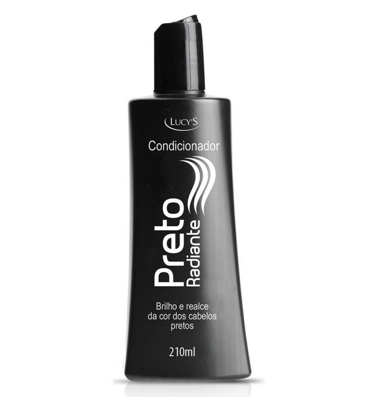 Condicionador Preto Radiante 210ml hidrata profundamente e impede o desbotamento dos cabelos tingidos de preto. Com Pantenol.