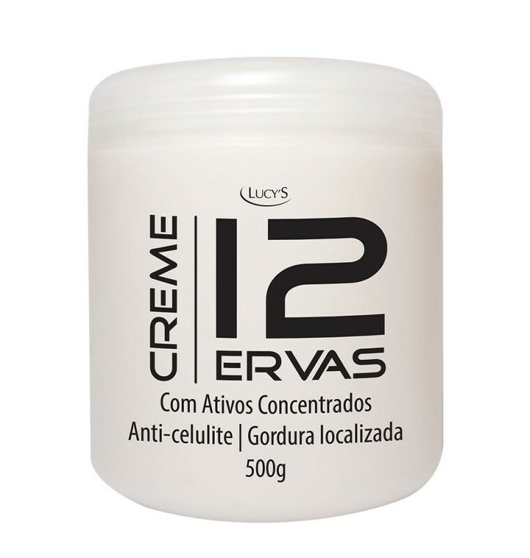 Creme 12 Ervas 500gr Evita gorduras localizadas. Diminui medida. Com ativos concentrados de 12 ervas, arnica, algas marinhas, cavalinha, hera, castanha da índia, ginkgo biloba, alecrim, erva mate, centella asiática, camomila, calêndula e babosa.