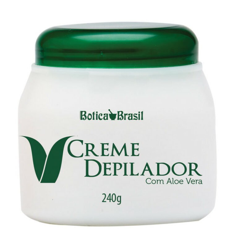 Creme Depilador com aloe vera 240gr remove os pelos completamente sem dor, deixando a pele lisinha e macia. Com aloe vera de ação calmante.