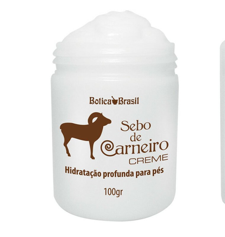 Creme para calcanhares ásperos e ressecados sebo de carneiro. Hidratação profunda para os pés.