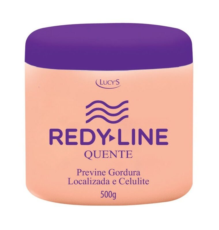 Creme de massagem Redyline 500g com Extratos vegetais, cafeína e metil nicotinato.