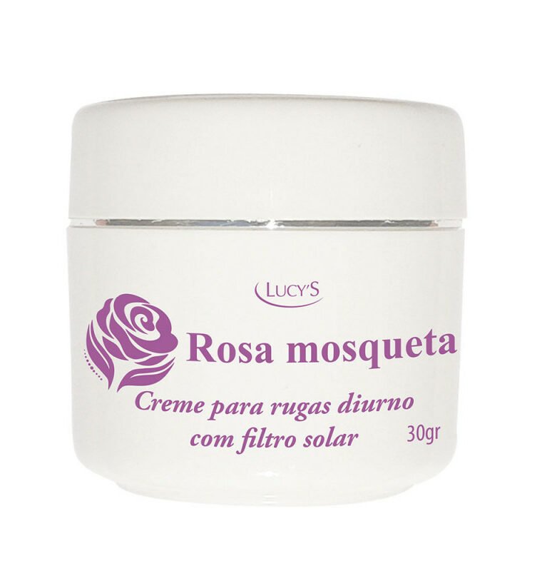 Creme Rosa Mosqueta para rugas diurno com fps 30g Previne rugas, com FPS 15 Uso diário. O óleo de Rosa Mosqueta auxilia na renovação celular e promove melhora na elasticidade da pele.