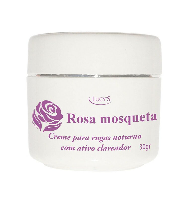 Creme Rosa Mosqueta para rugas noturno 30g Previne rugas e auxilia no clareamento da pele. Uso diário. O óleo de Rosa Mosqueta auxilia na renovação celular e promove melhora na elasticidade da pele.