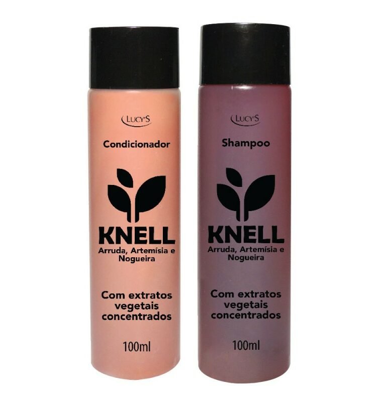 Auxilia no tratamento e prevenção contra piolhos e lêndeas. Shampoo e Condicionador Knell.