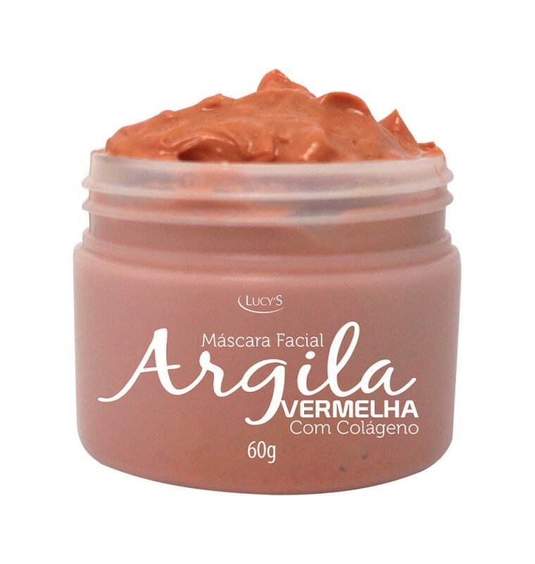 Máscara facial Argila Vermelha 60g Limpa a pele profundamente, retira impurezas e toxinas. Auxilia na prevenção do envelhecimento precoce. Auxilia na redução de rugas e linhas de expressão, pois estimula a produção do colágeno.