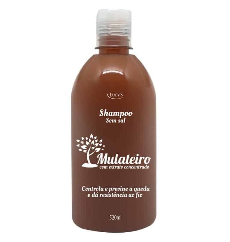 Shampoo com extrato de mulateiro. Fortalece e auxilia no controle da oleosidade do cabelo. Previne a queda. Dá resistência ao fio.