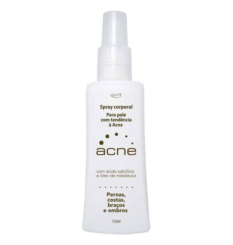 Spray Corporal Anti Acne com 125ml Ajuda a combater a acne corporal, penetra nos poros para remover as impurezas da pele. Ajuda a controlar o excesso de oleosidade de pele. Ação secativa.