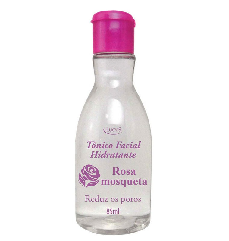 Tônico facial Rosa Mosqueta hidratante 85ml limpa profundamente os poros e auxilia na renovação celular. Sem álcool.