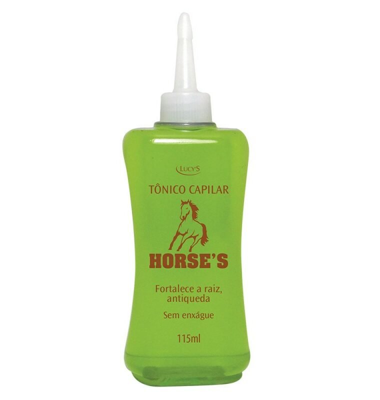 Tônico Horses 115ml com extrato de arruda, revitaliza os cabelos fracos e quebradiços. Evita a queda dos fios.